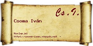 Csoma Iván névjegykártya