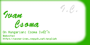 ivan csoma business card